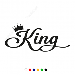 Kral Tacı King Yazısı Sticker Çıkartma