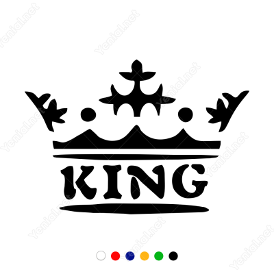 Kral Tacı Ve King Yazısı Sticker Yapıştırma