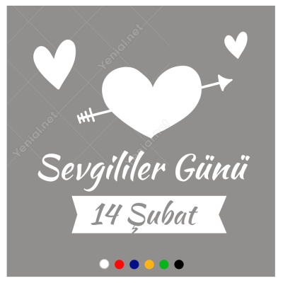 Ok Atılmış Kalp İçinde Sevgililer Günü Sticker Yapıştırma