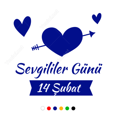 Ok Atılmış Kalp İçinde Sevgililer Günü Sticker Yapıştırma