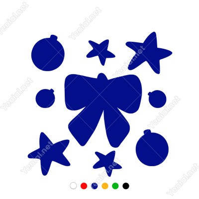Özel Günler İçin Süsleme Yıldız Kurdela Sticker