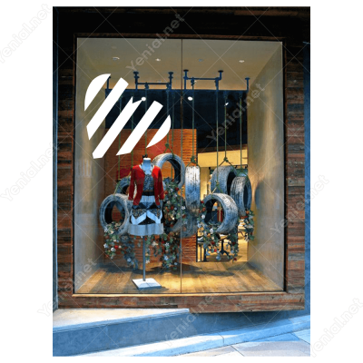 Sevgililer Günü Aşk Yatay Desenli Kalp 110x110cm Sticker