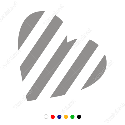 Sevgililer Günü Aşk Yatay Desenli Kalp 110x110cm Sticker