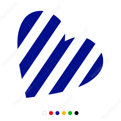 Sevgililer Günü Aşk Yatay Desenli Kalp 110x110cm Sticker