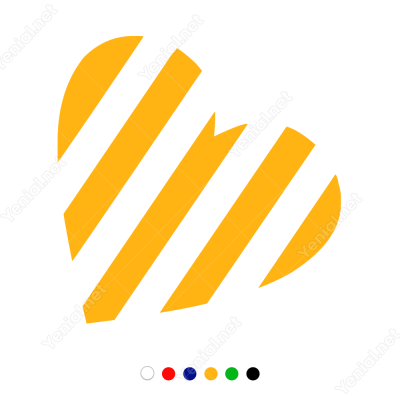 Sevgililer Günü Aşk Yatay Desenli Kalp 110x110cm Sticker