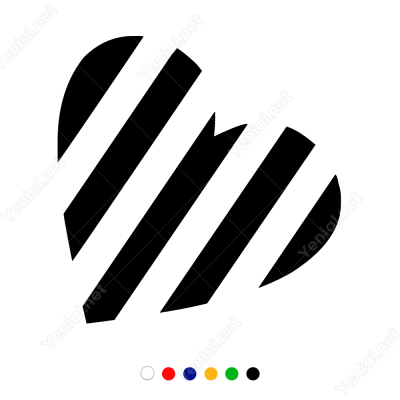 Sevgililer Günü Aşk Yatay Desenli Kalp 110x110cm Sticker