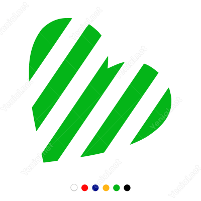 Sevgililer Günü Aşk Yatay Desenli Kalp 110x110cm Sticker