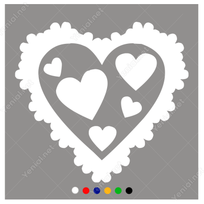 Sevgililer Günü Baloncuk İçinde Kalp 110x110cm Sticker Yapıştırma