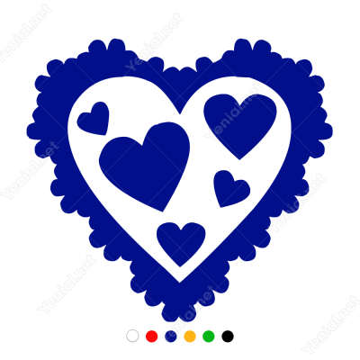 Sevgililer Günü Baloncuk İçinde Kalp 110x110cm Sticker Yapıştırma