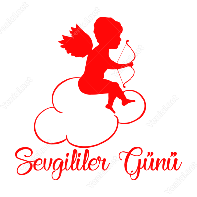 Sevgililer Günü Bulutun Üzerinde Eros 110x110cm Sticker