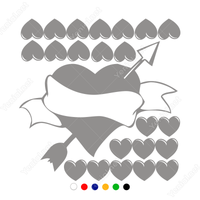 Sevgililer Günü Büyük ve Küçük Kalpler 105x105cm Sticker