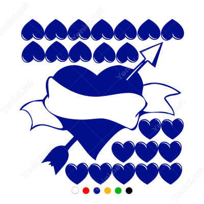 Sevgililer Günü Büyük ve Küçük Kalpler 105x105cm Sticker