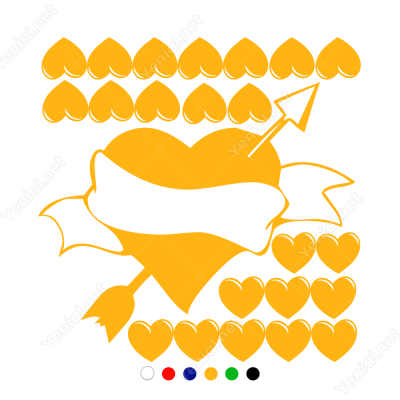 Sevgililer Günü Büyük ve Küçük Kalpler 105x105cm Sticker