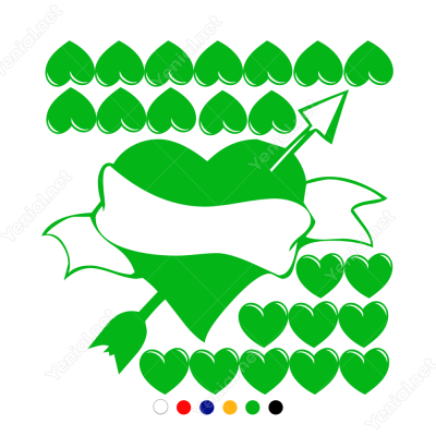 Sevgililer Günü Büyük ve Küçük Kalpler 105x105cm Sticker