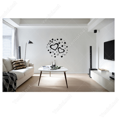 Sevgililer Günü Büyüklü Küçüklü Kalp 110x110cm Sticker Yapıştırma