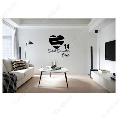 Sevgililer Günü Eskitilmiş Kalp 110x110cm Sticker Yapıştırma