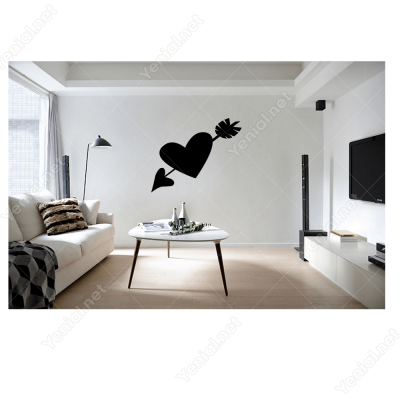 Sevgililer Günü İçinden Ok Geçmiş Kalp 110x110cm Sticker