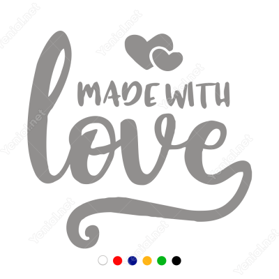 Sevgililer Günü Kalpli İçinde Made With Love 110x110cm Sticker Yapıştırma Sevgililer Günü Kalpli İçinde Made With Love 110x110cm Sticker Yapıştırma
