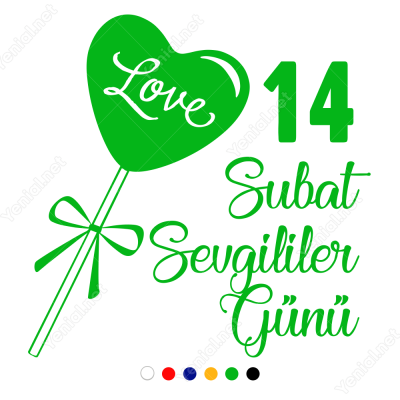Sevgililer Günü Love Yazılı Kalp 110x110cm Sticker Yapıştırma