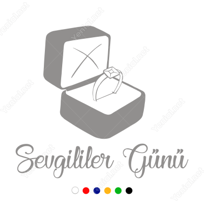 Sevgililer Günü Pırlanta Hediye Kutusu 110x110cm Sticker