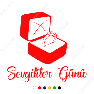 Sevgililer Günü Pırlanta Hediye Kutusu 110x110cm Sticker