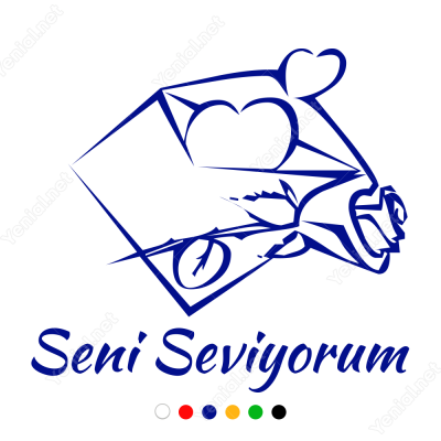 Sevgililer Günü Seni Seviyorum Yazısı 115x100cm Yapıştırma