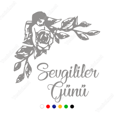 Sevgililer Günü Yazısı Taç Cam Süslemesi Yapıştırma