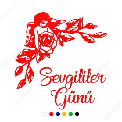 Sevgililer Günü Yazısı Taç Cam Süslemesi Yapıştırma