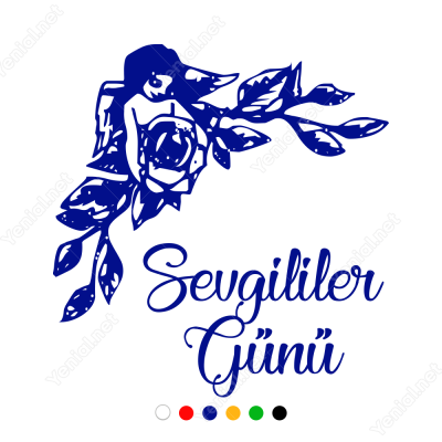 Sevgililer Günü Yazısı Taç Cam Süslemesi Yapıştırma