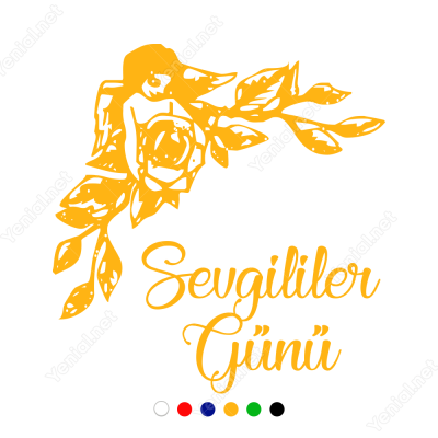 Sevgililer Günü Yazısı Taç Cam Süslemesi Yapıştırma