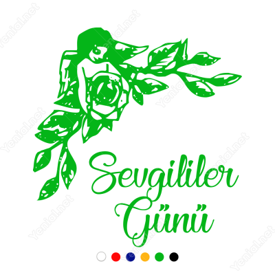 Sevgililer Günü Yazısı Taç Cam Süslemesi Yapıştırma