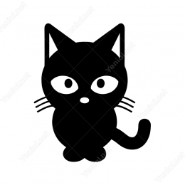 Sevimli Bıyıklı Kedi Sticker Yapıştırma