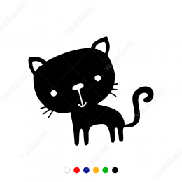 Sevimli Yavru Kedi Stickerı Yapıştırması