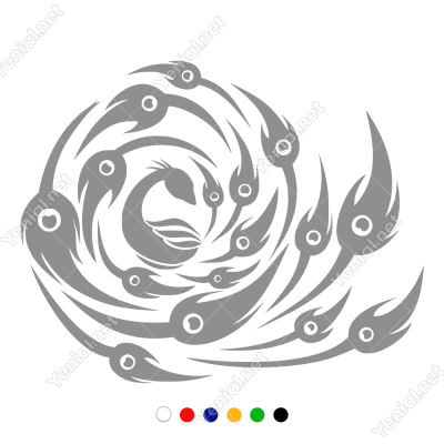 Stilize Edilmiş Tavus Kuşu Duvar Sticker -  60x47cm