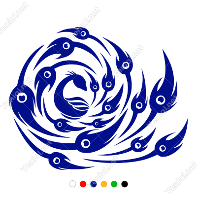 Stilize Edilmiş Tavus Kuşu Duvar Sticker -  60x47cm
