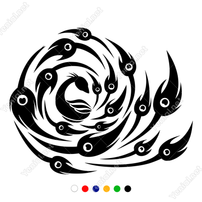 Stilize Edilmiş Tavus Kuşu Duvar Sticker -  60x47cm