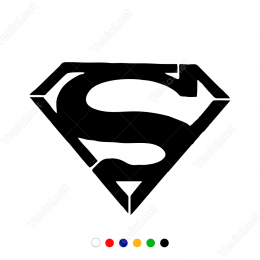 Süpermen S Harfi Motifi Sticker Yapıştırma 