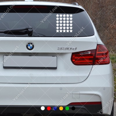 Toplu Halde Oluşturulmuş Yıldız Zemin 30 Adet Sticker