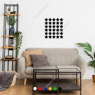 Toplu Halde Oluşturulmuş Yıldız Zemin 30 Adet Sticker