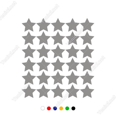 Toplu Halde Oluşturulmuş Yıldız Zemin 30 Adet Sticker