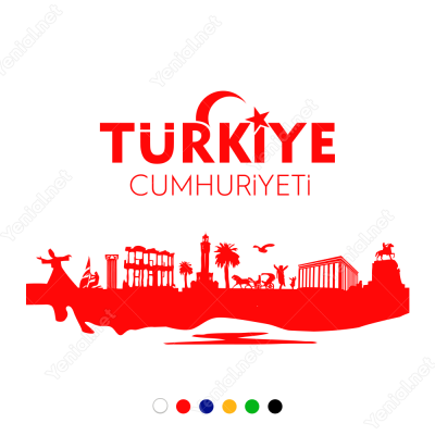 Türkiye Cumhuriyeti Ay Yıldızlı Görsel Sticker