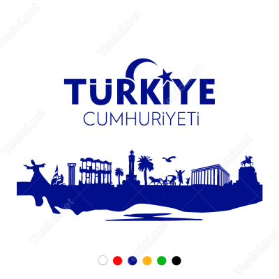 Türkiye Cumhuriyeti Ay Yıldızlı Görsel Sticker