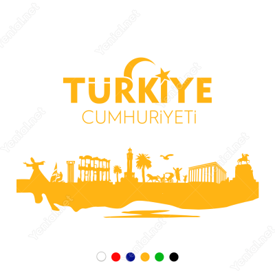 Türkiye Cumhuriyeti Ay Yıldızlı Görsel Sticker