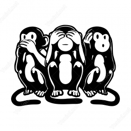 Üç Maymun Görmeyen Duymayan Bilmiyorum Sticker