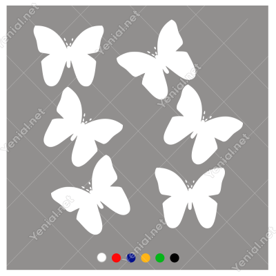 Uçan Kelebekler Duvar Sticker -  58x60cm