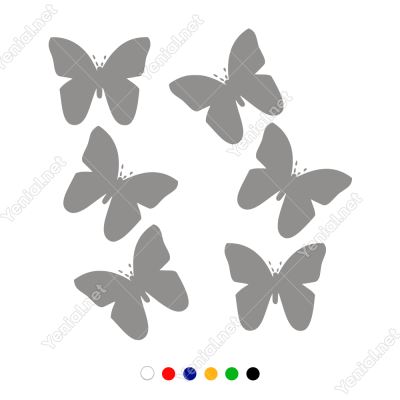 Uçan Kelebekler Duvar Sticker -  58x60cm