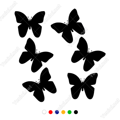 Uçan Kelebekler Duvar Sticker -  58x60cm