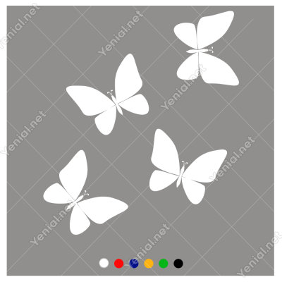 Uçuşan Kelebekler Duvar Sticker -  52x60cm