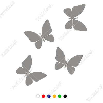 Uçuşan Kelebekler Duvar Sticker -  52x60cm