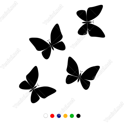 Uçuşan Kelebekler Duvar Sticker -  52x60cm